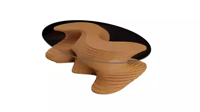 Parametric Wavy Wooden Furniture 01 - Coffee Table