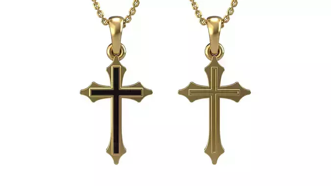 Cross pendant 17 3D print model