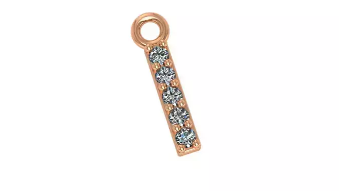 Alphabet Letter I Pendant Charm 3dm stl render details 3D print model Alphabet Letter I Pendant Charm 3dm stl render details 3D print model