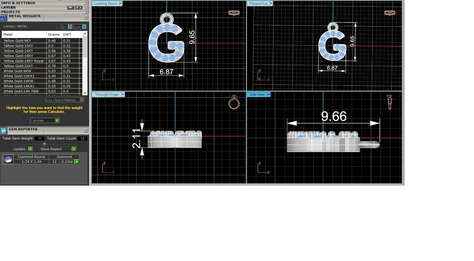 Alphabet Letter G Pendant Charm 3dm stl render details 3D print model_3