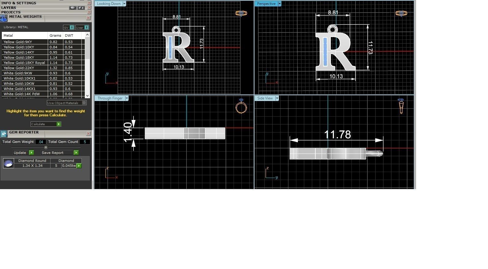 Alphabet Letter R Pendant Charm 3dm stl render details 3D print model_3