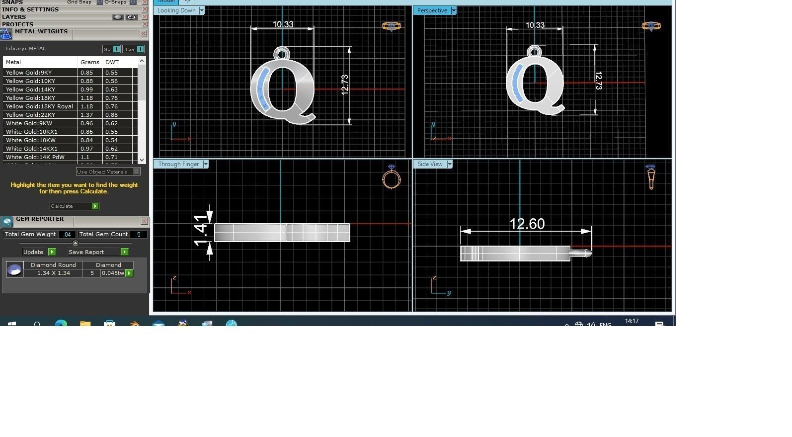Alphabet Letter Q Pendant Charm 3dm stl render details 3D print model_3