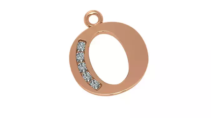 Alphabet Letter O Pendant Charm 3dm stl render details 3D print model Alphabet Letter O Pendant Charm 3dm stl render details 3D print model