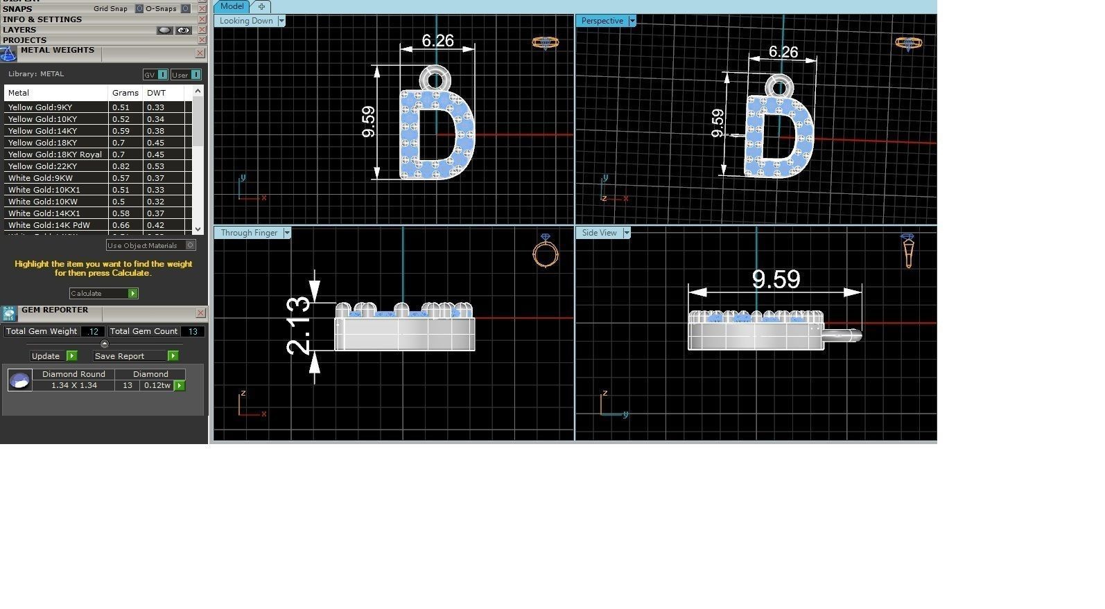 Alphabet Letter D Pendant Charm 3dm stl render details 3D print model_3