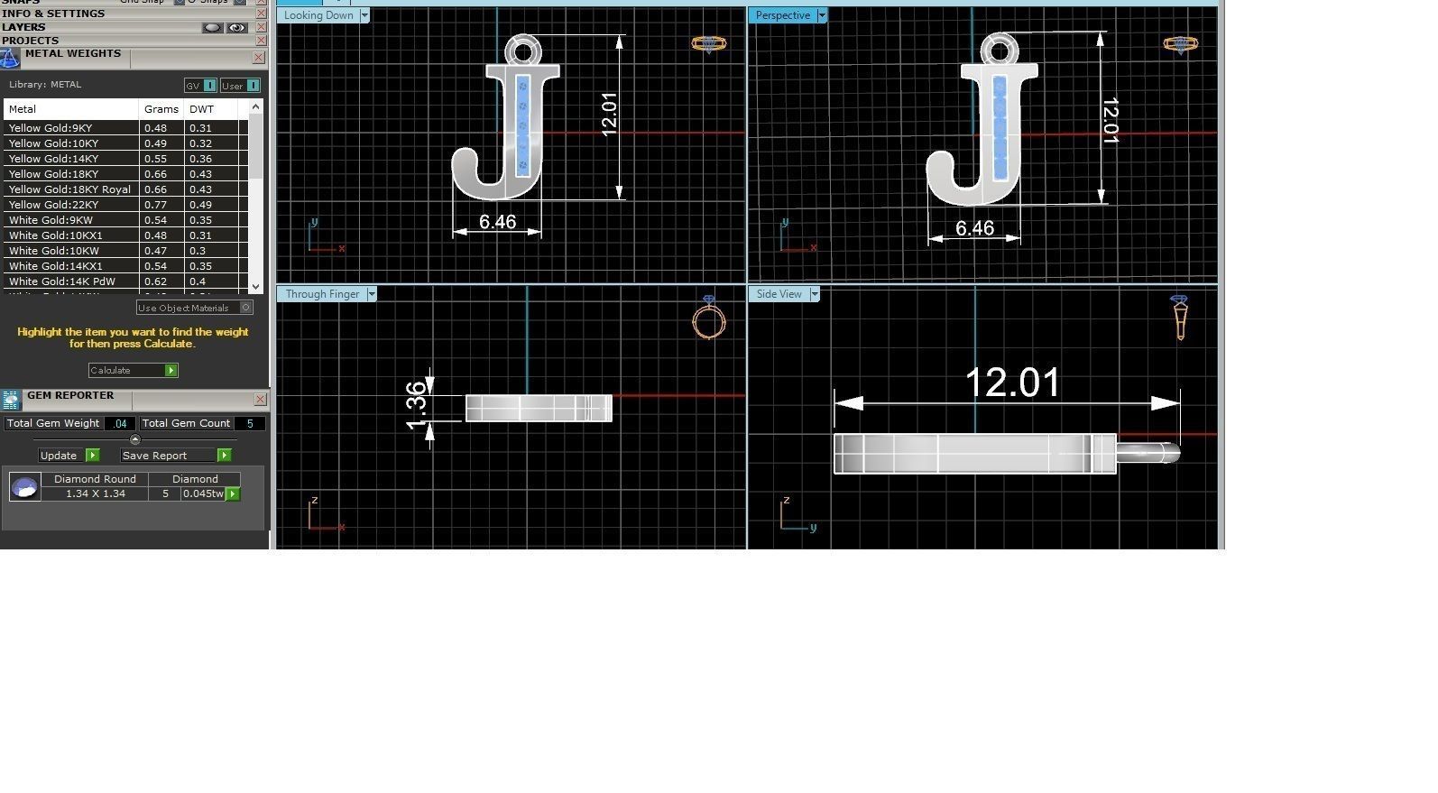 Alphabet Letter J Pendant Charm 3dm stl render details 3D print model_3