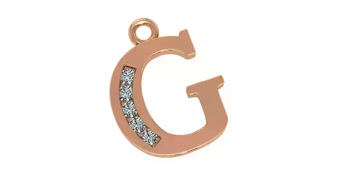 Alphabet Letter G Pendant Charm 3dm stl render details 3D print model Alphabet Letter G Pendant Charm 3dm stl render details 3D print model