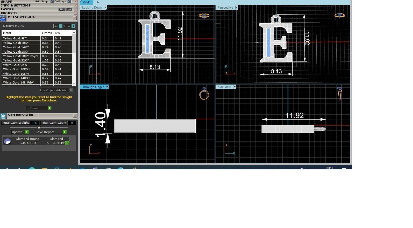 Alphabet Letter E Pendant Charm 3dm stl render details 3D print model_3