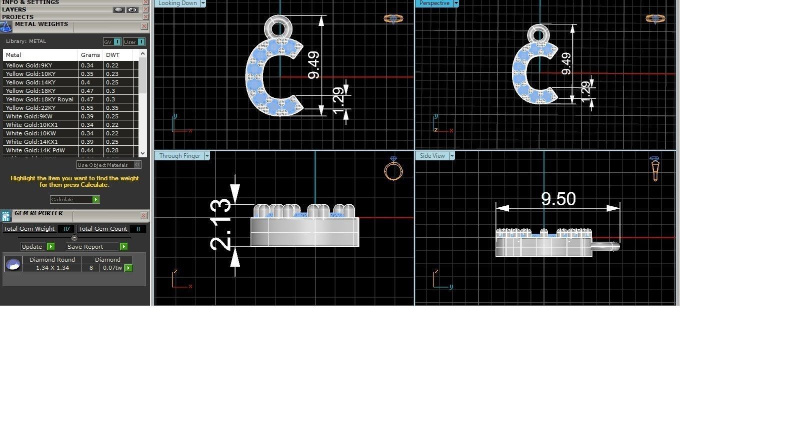 Alphabet Letter C Pendant Charm 3dm stl render details 3D print model_3