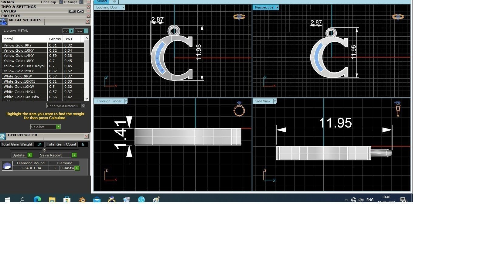 Alphabet Letter C Pendant Charm 3dm stl render details 3D print model_3