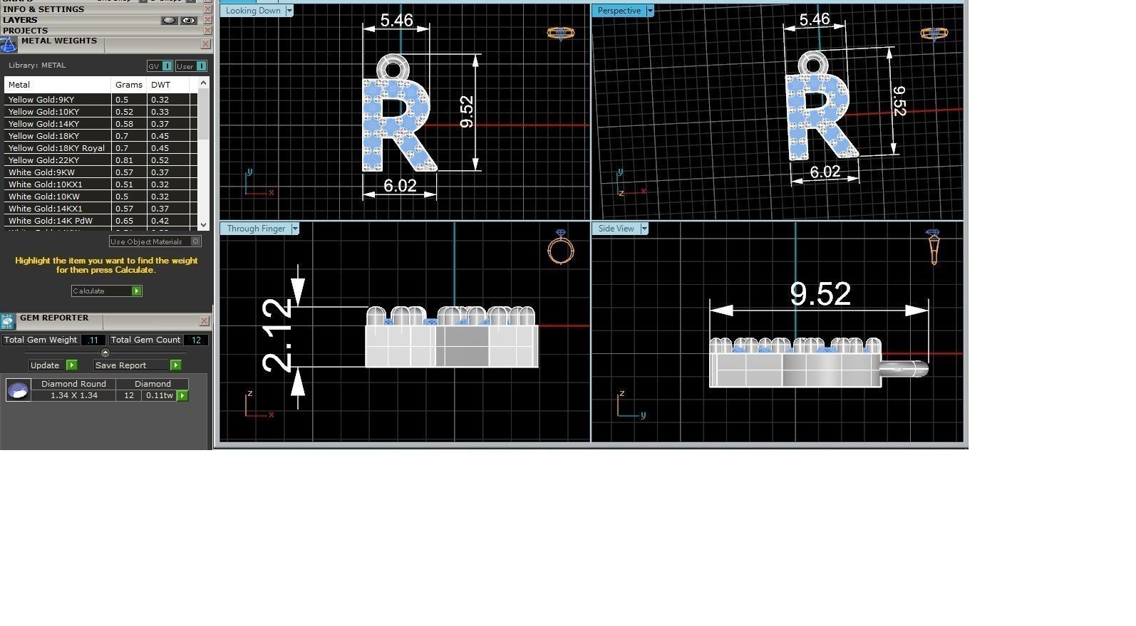 Alphabet Letter R Pendant Charm 3dm stl render details 3D print model_3