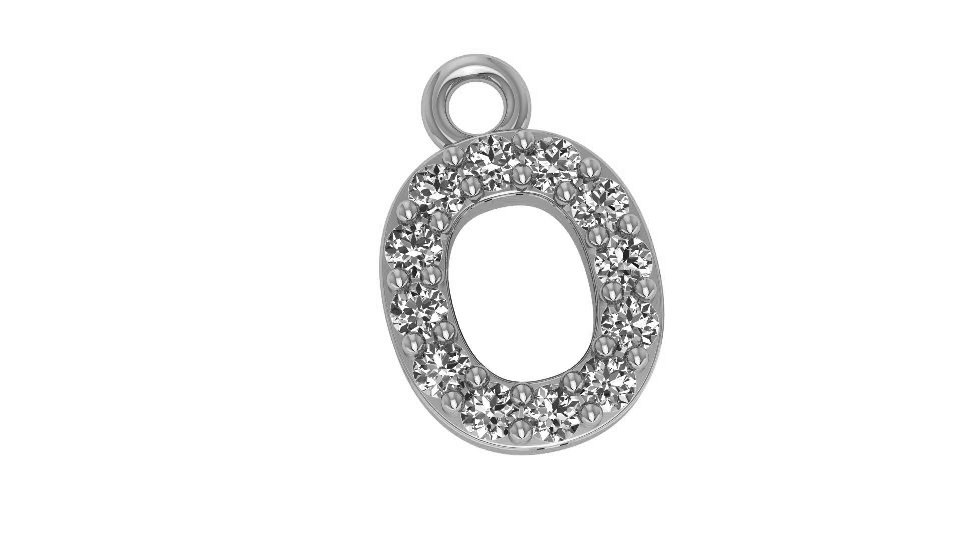 Alphabet Letter O Pendant Charm 3dm stl render details 3D print model_1