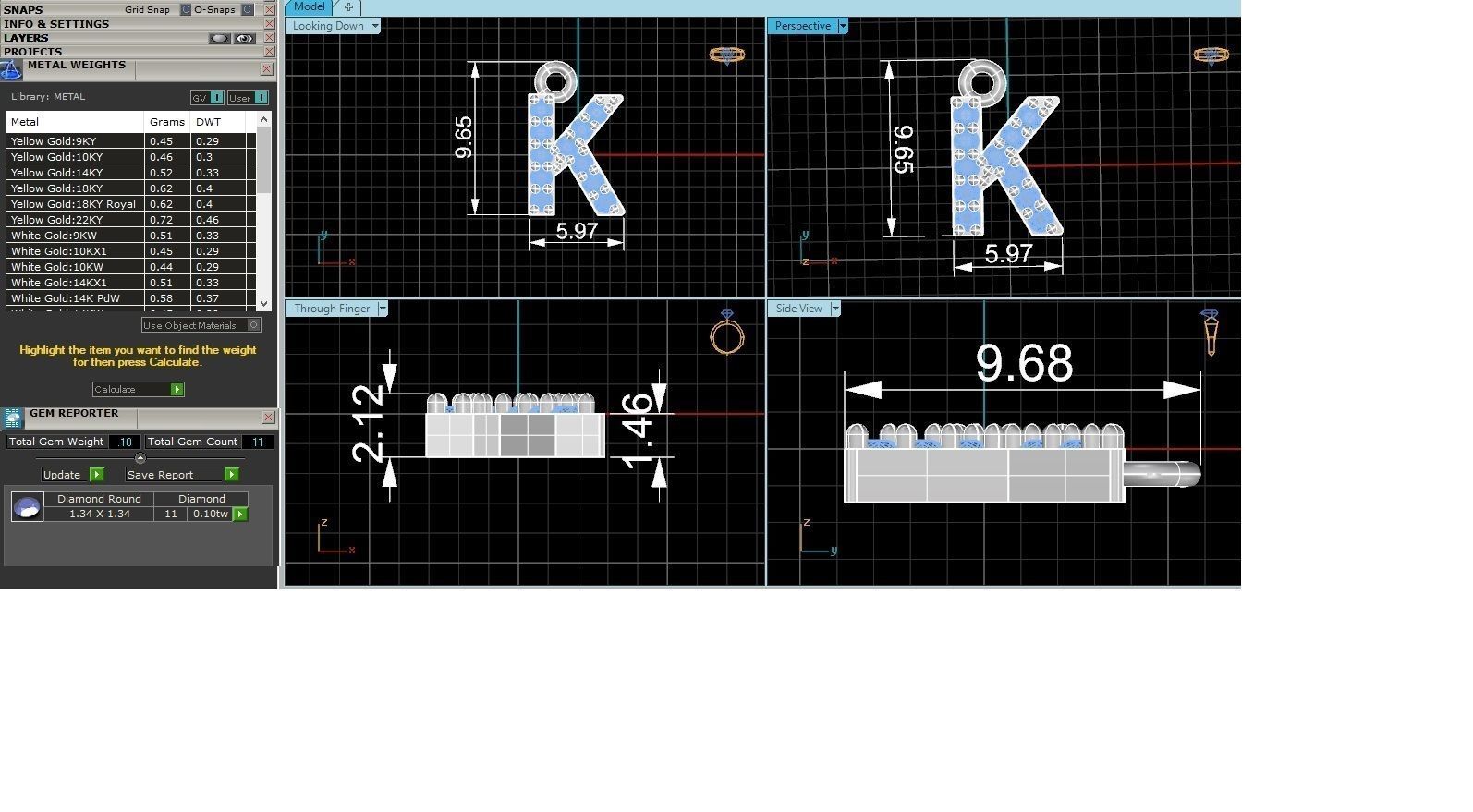 Alphabet Letter K Pendant Charm 3dm stl render details 3D print model_3