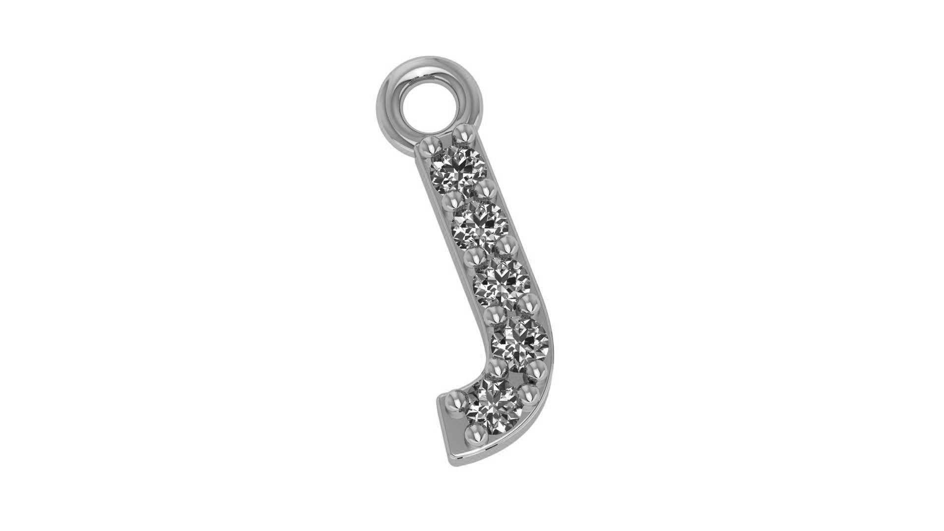 Alphabet Letter J Pendant Charm 3dm stl render details 3D print model_1