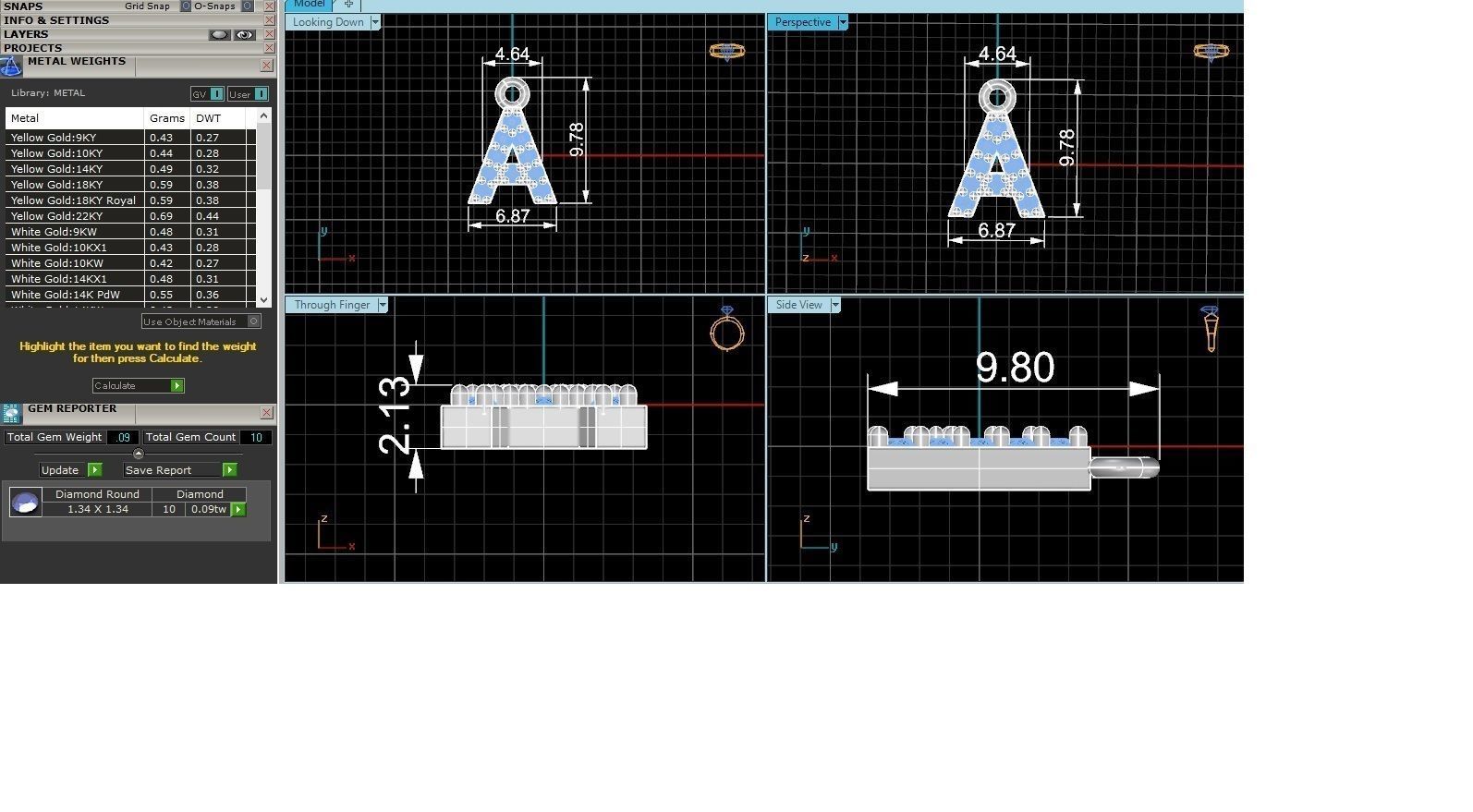 Alphabet Letter A Pendant Charm 3dm stl render details 3D print model_3