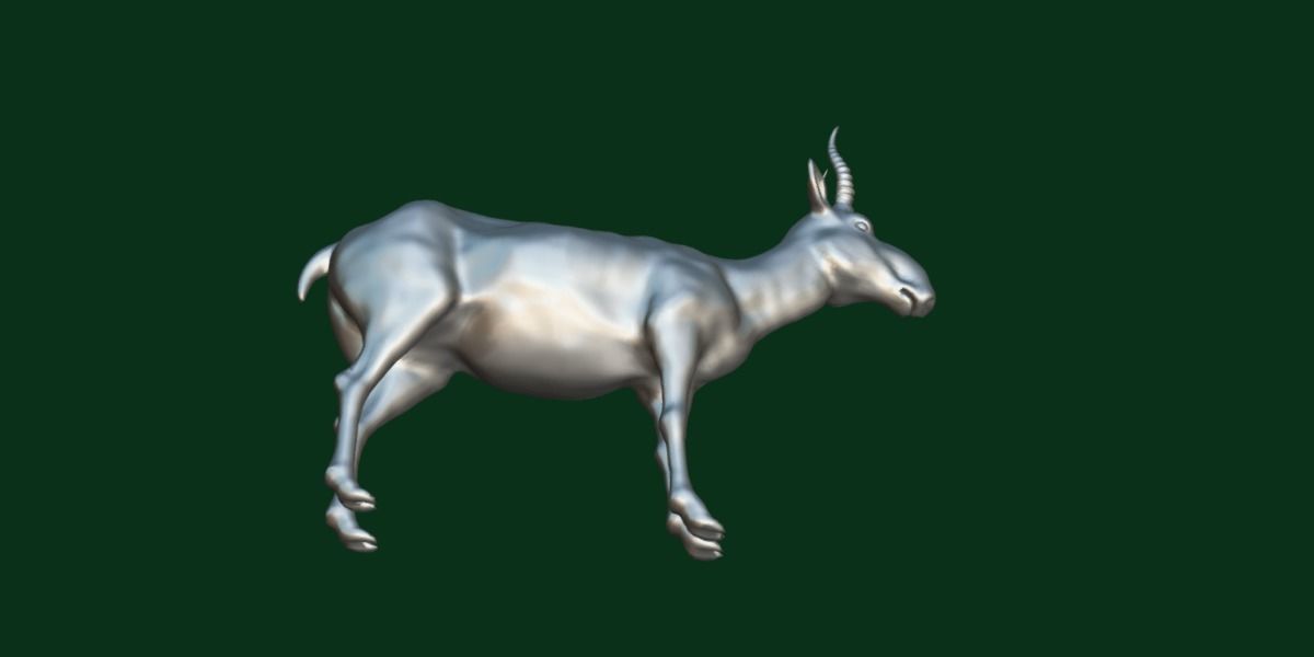 Saiga Antelope Mammal 3D model_22
