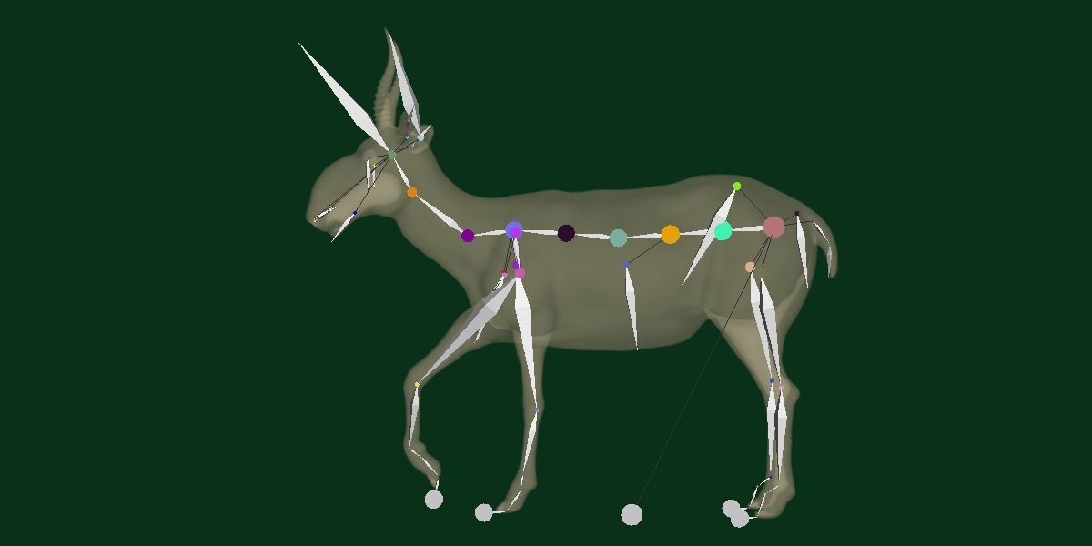 Saiga Antelope Mammal 3D model_17