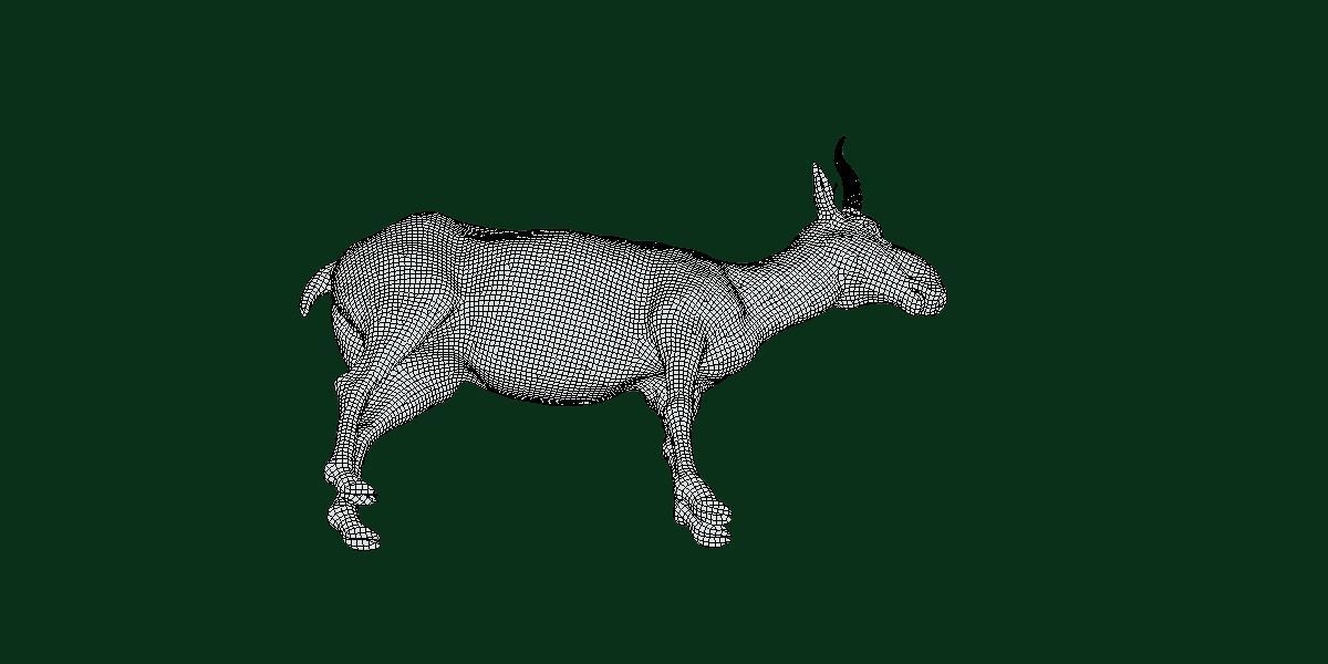 Saiga Antelope Mammal 3D model_9