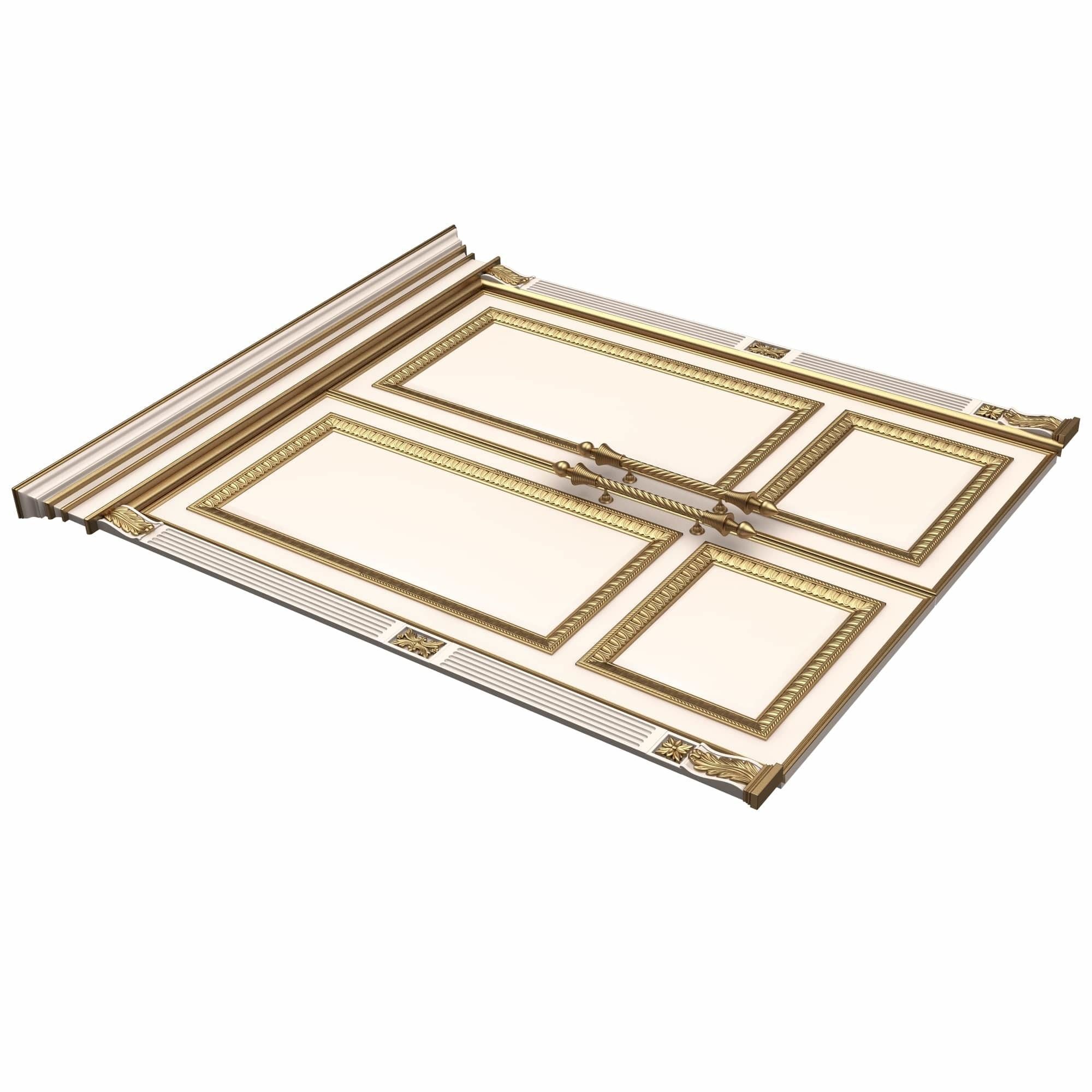 Carved Door Classic 01601 White Low-poly 3D model_5