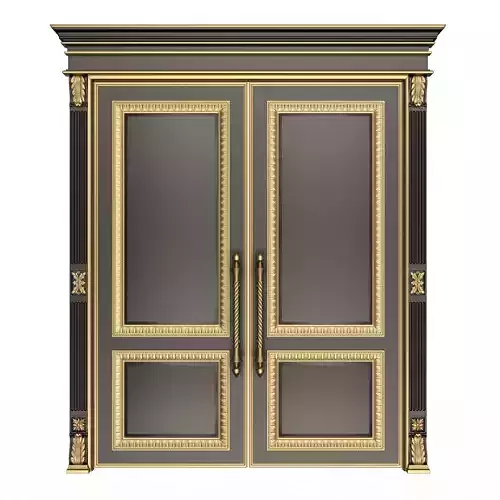 Carved Door Classic 01601 Black Low-poly 3D model