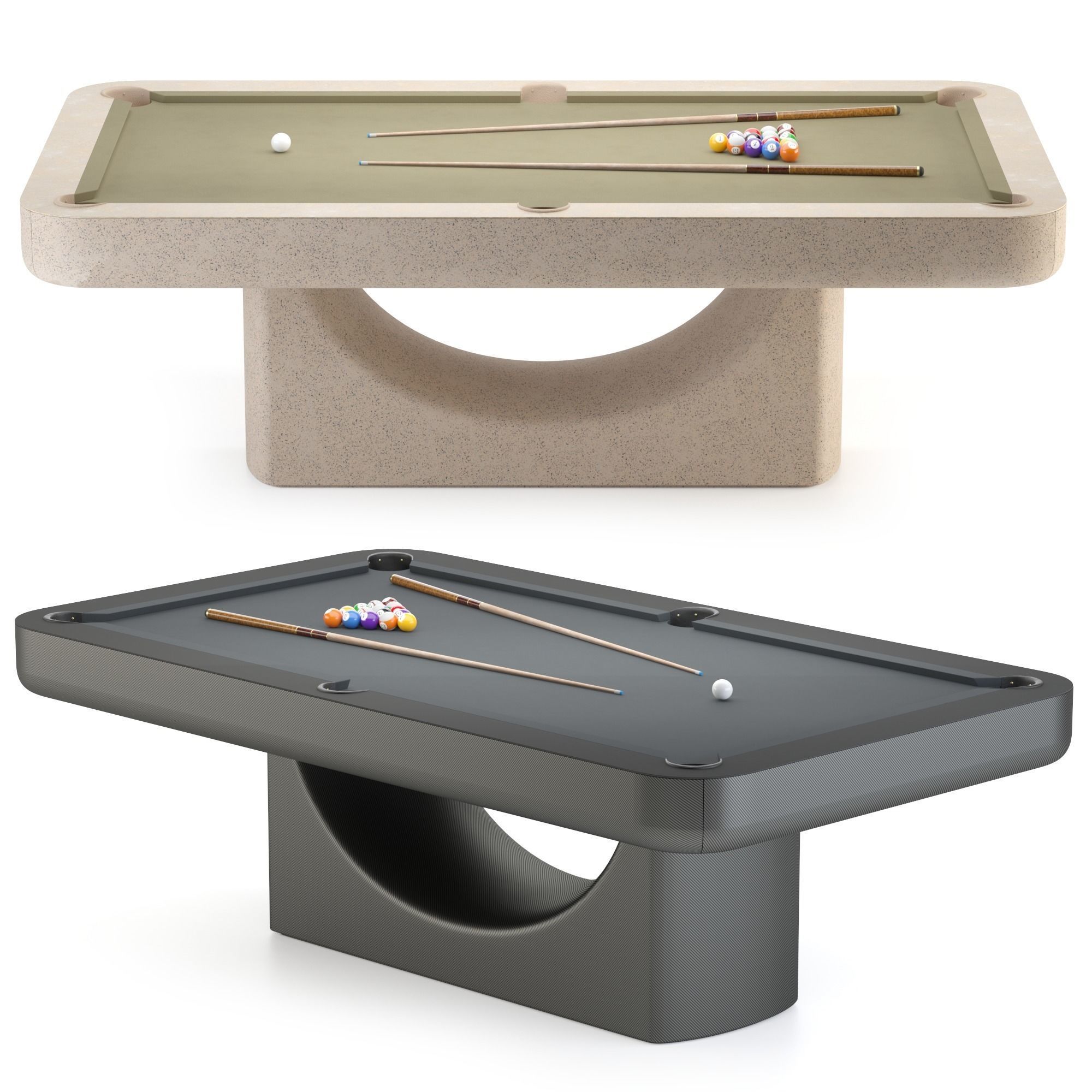 PBR Mono pool table Low-poly 3D model_4