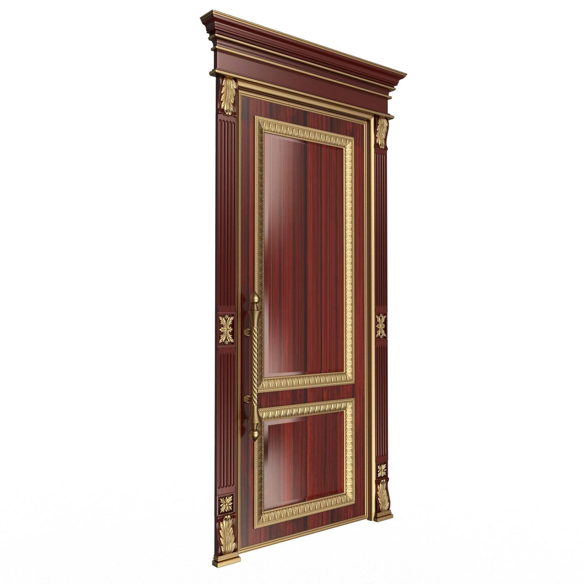 Carved Door Classic 01602 Wood Low-poly 3D model_3