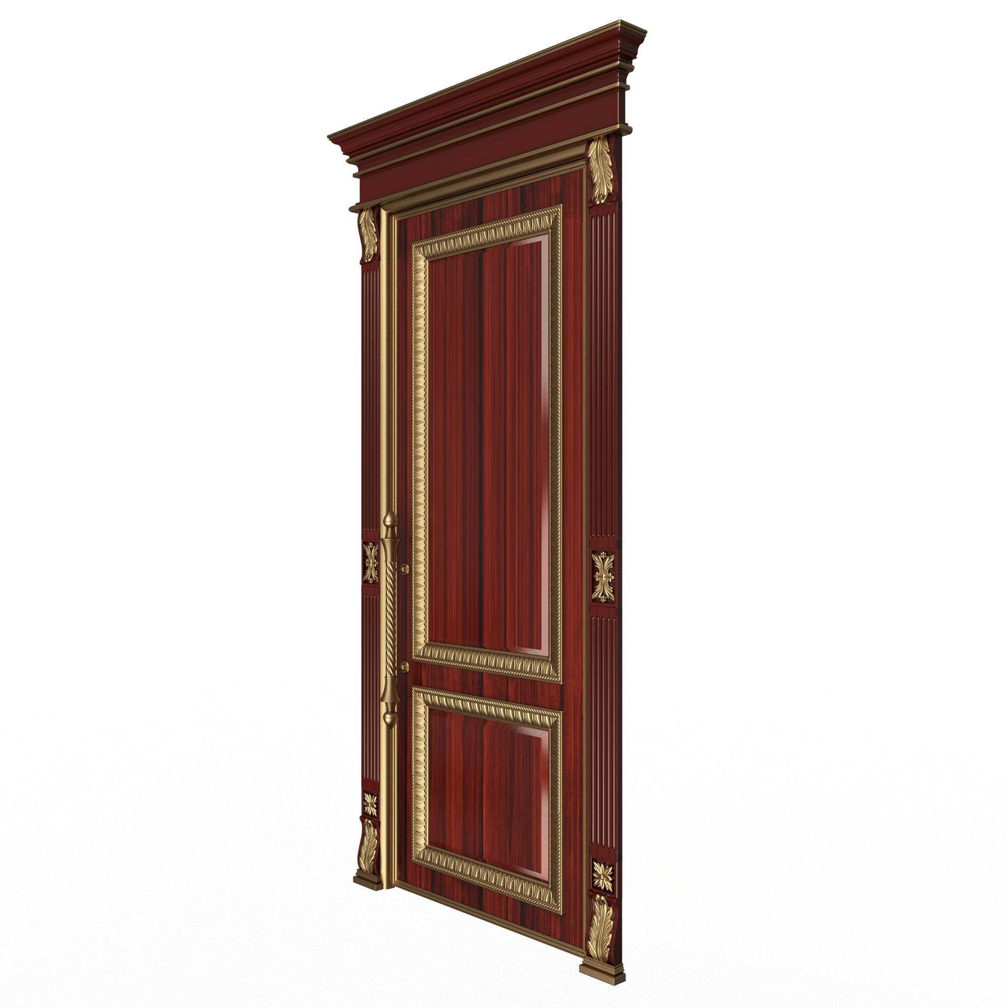 Carved Door Classic 01602 Wood Low-poly 3D model_2
