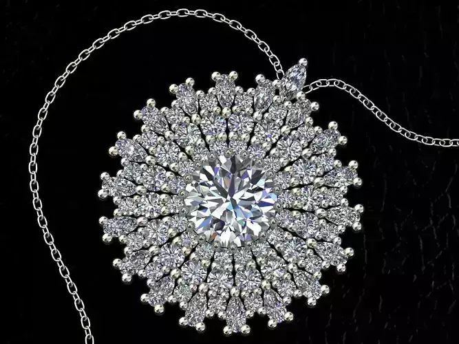 wedding engagement solitaire diamond pendant  3D print model