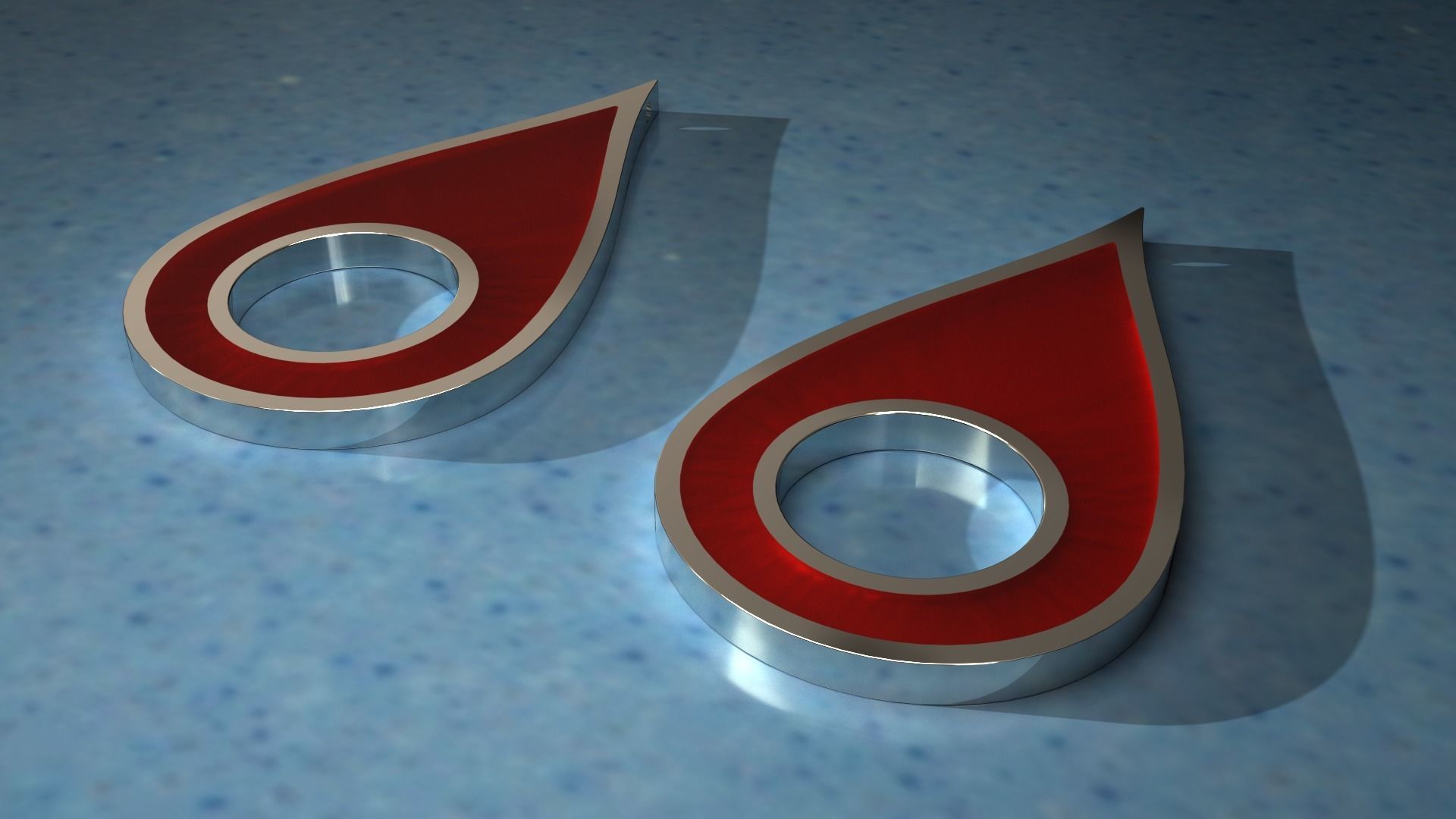 Drop Shaped Earrings With Enamel 3D print model_1