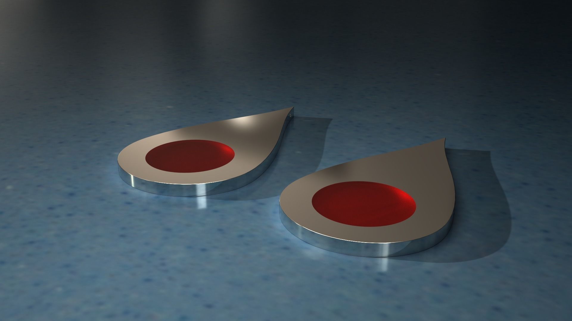 Drop Shaped Earrings With Enamel 3D print model_1