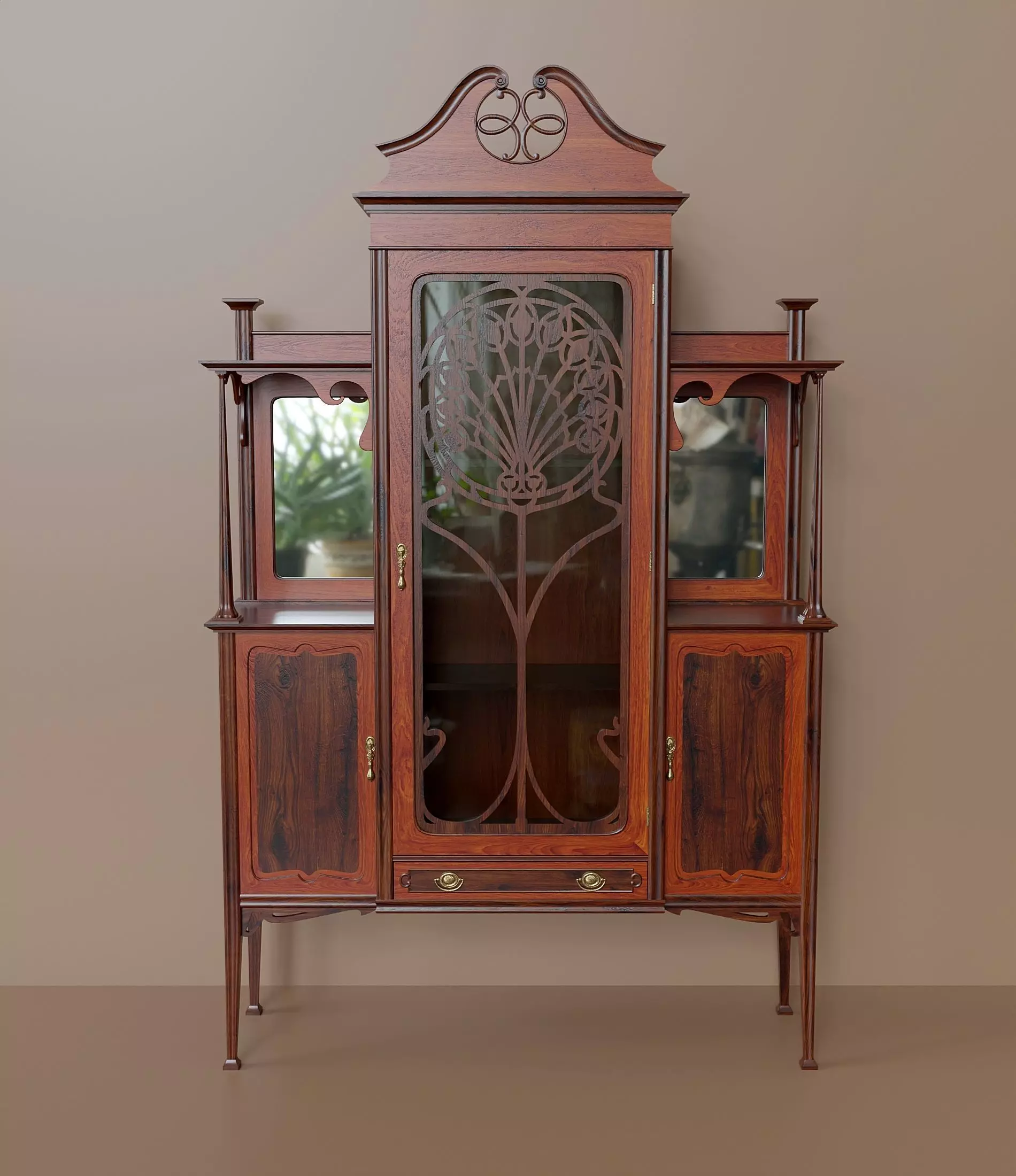 Antique Art Nouveau showcase 3D model