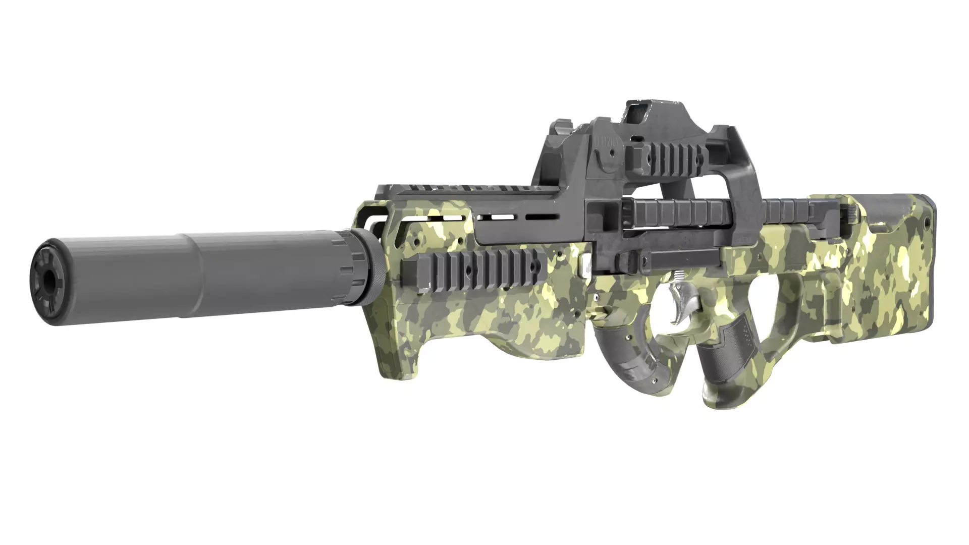 P90 Submachine Gun 3d model Low-poly 3D model_0