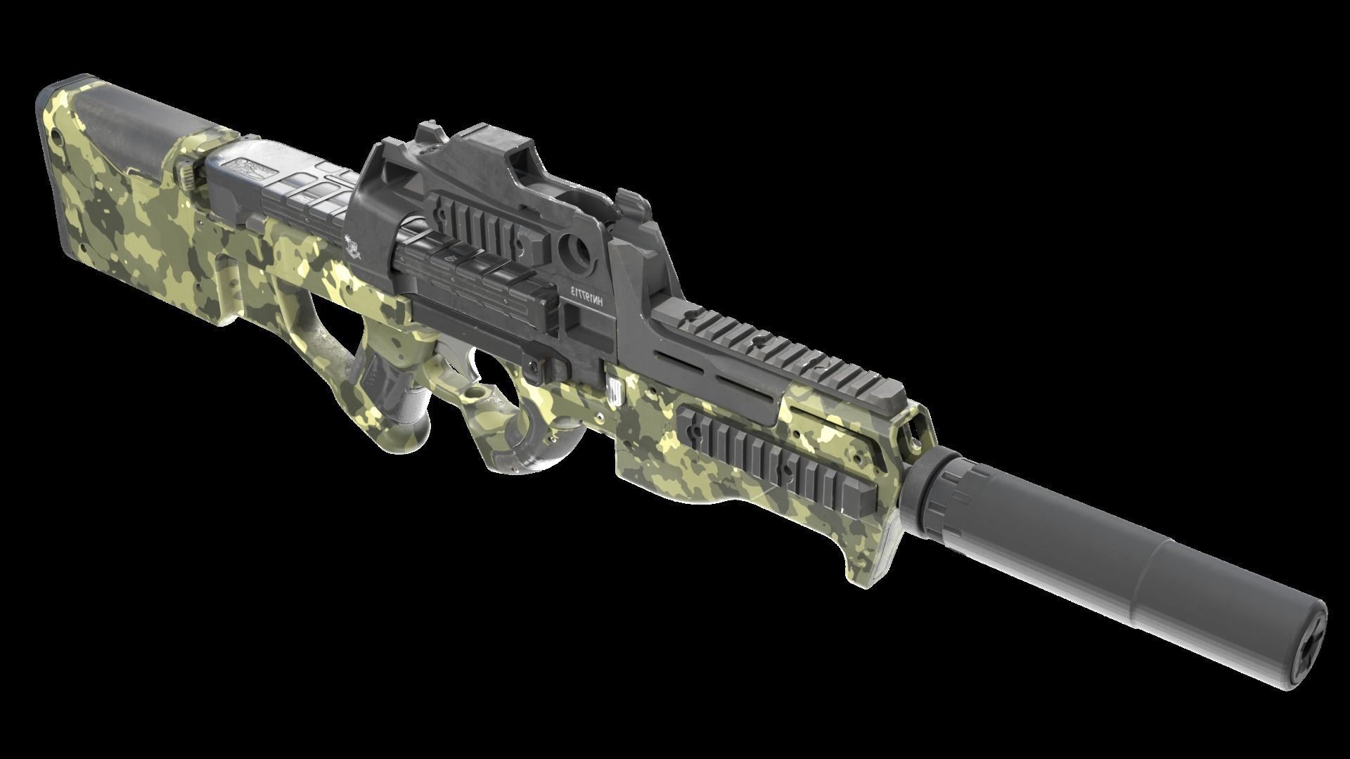 P90 Submachine Gun 3d model Low-poly 3D model_7