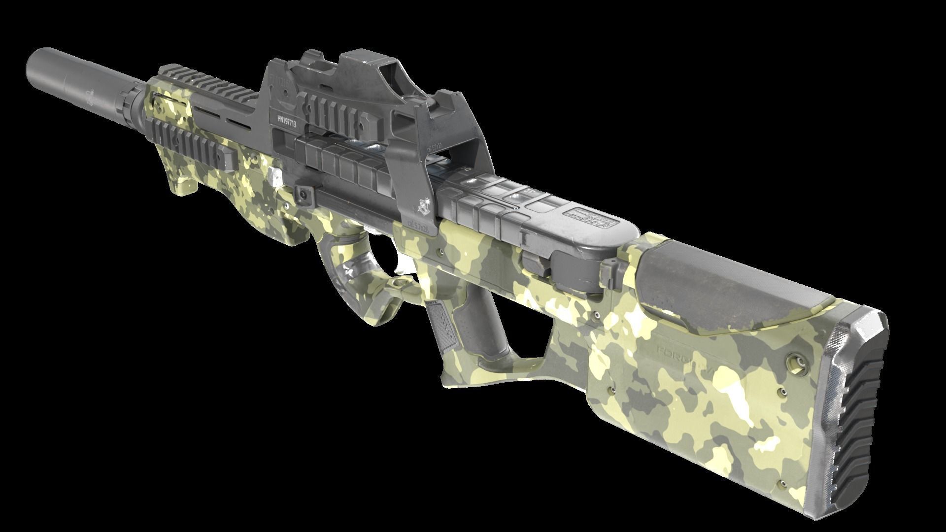 P90 Submachine Gun 3d model Low-poly 3D model_6