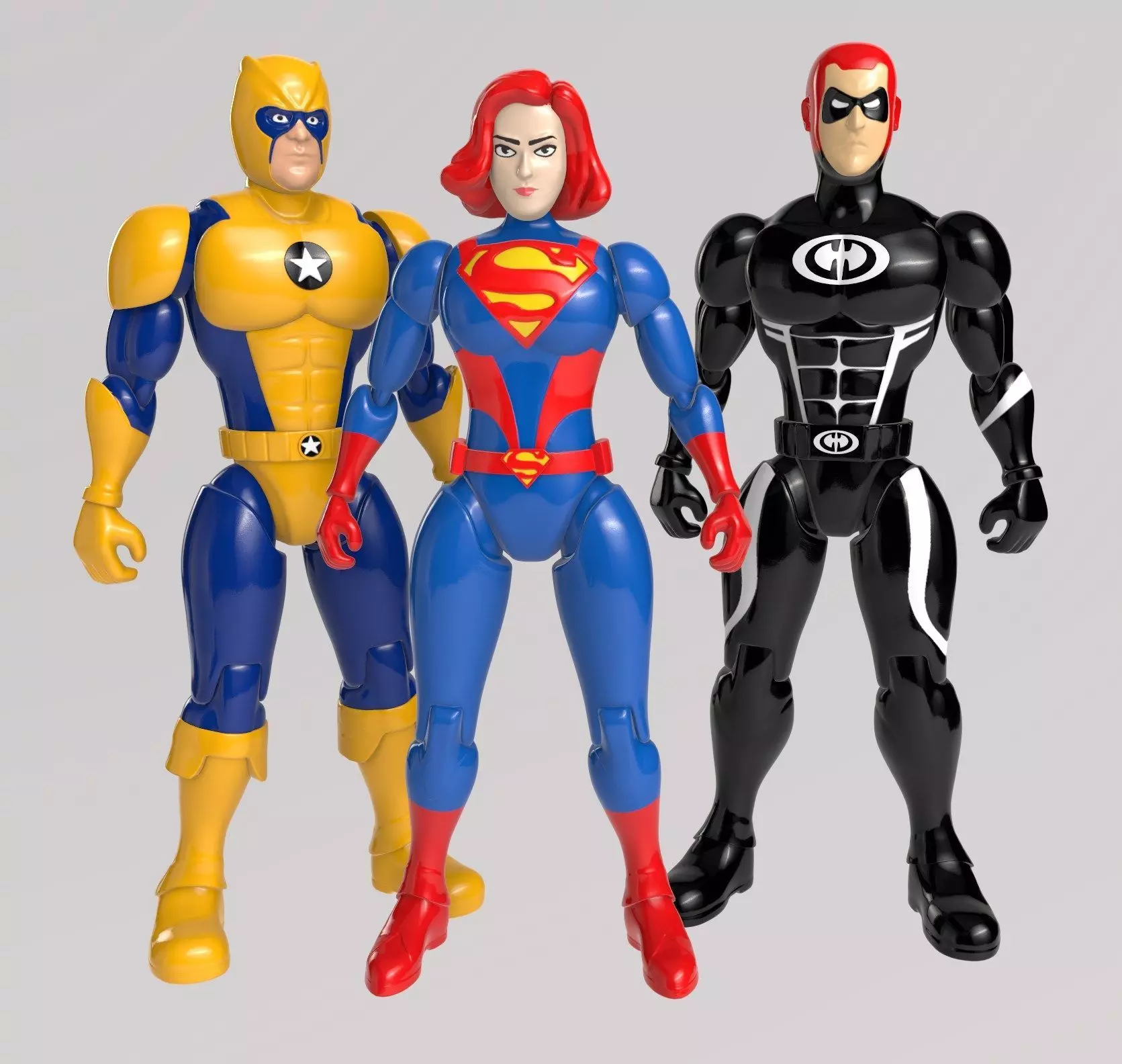 Action Figure Set Free low-poly 3D model