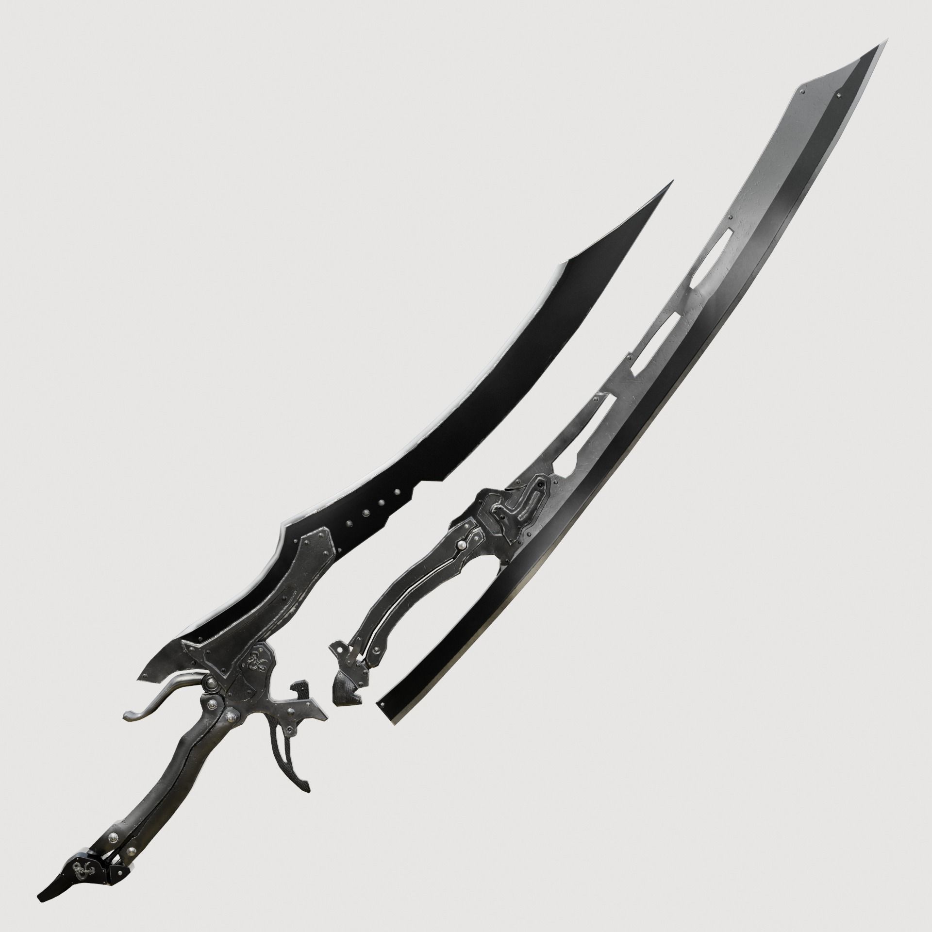 black sword v2 Low-poly 3D model_3