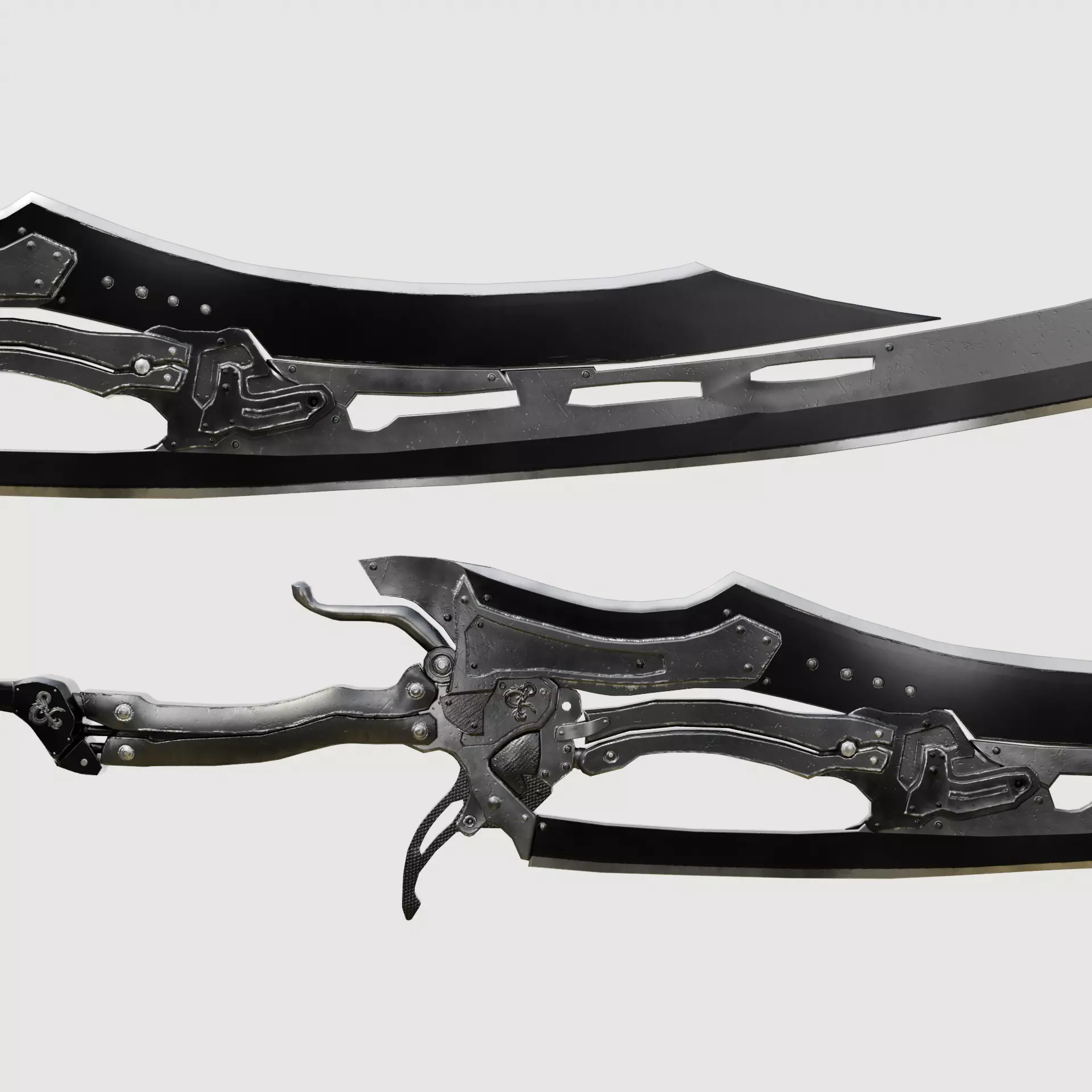 black sword v2 Low-poly 3D model_0