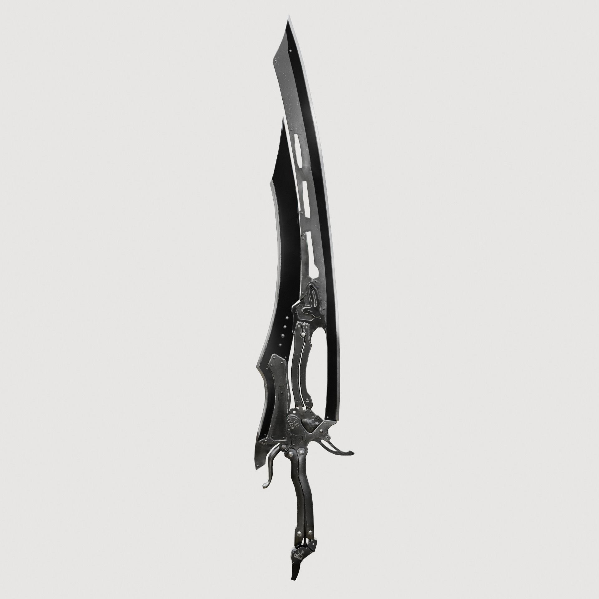 black sword v2 Low-poly 3D model_1