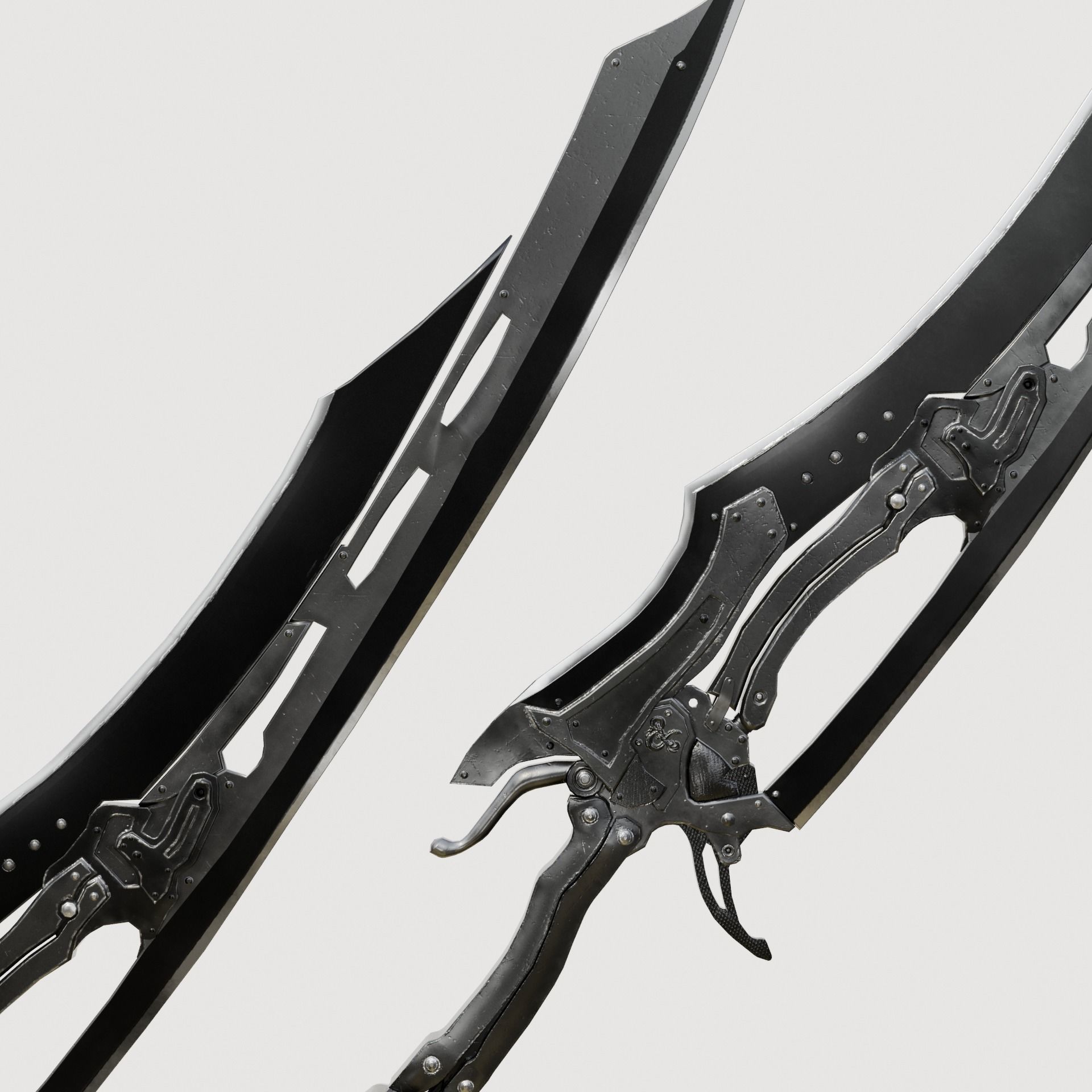 black sword v2 Low-poly 3D model_2