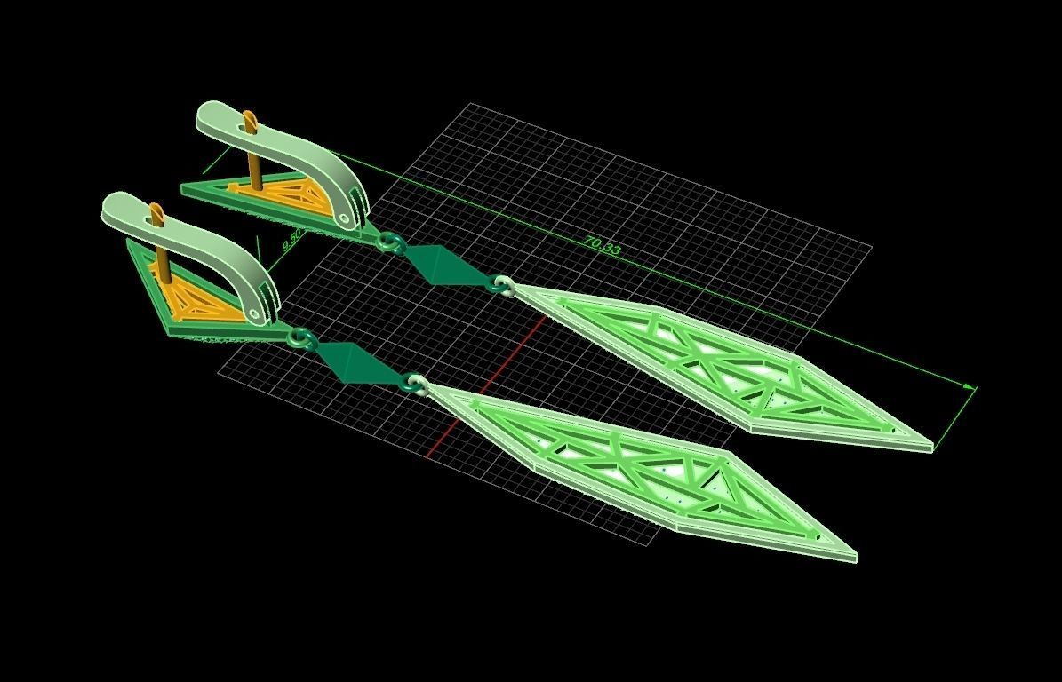 geometric earrings  Carrera Invierno Iceberg Collection 1052 3D print model_11