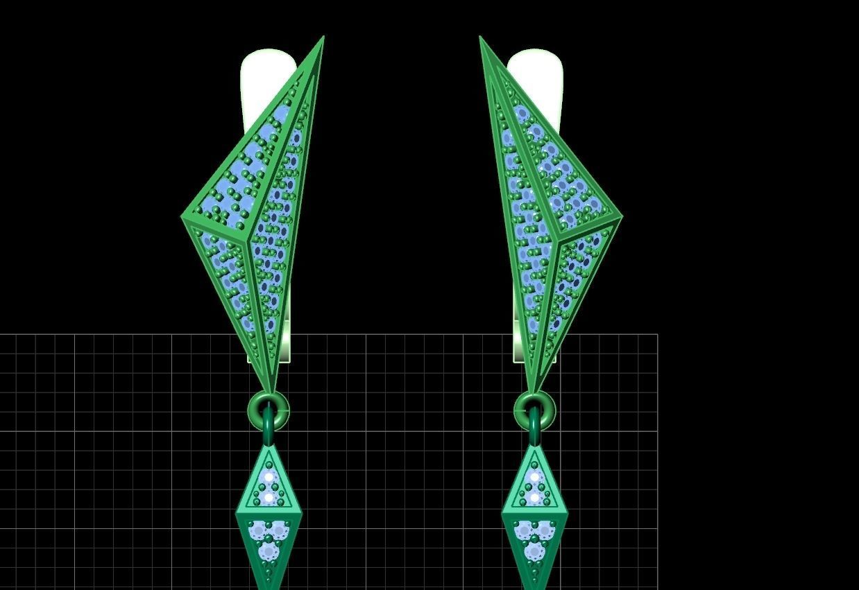 geometric earrings  Carrera Invierno Iceberg Collection 1052 3D print model_14
