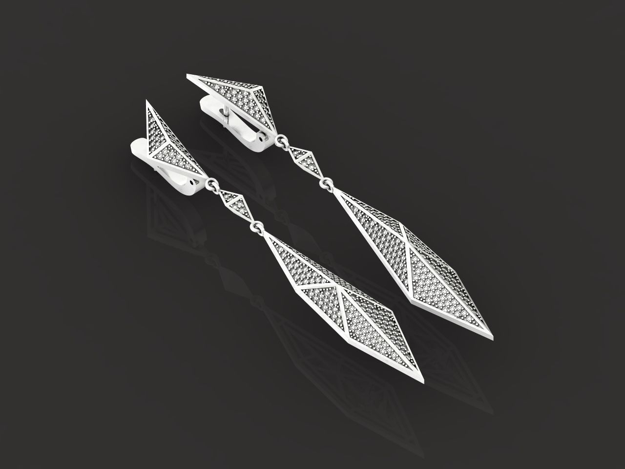 geometric earrings  Carrera Invierno Iceberg Collection 1052 3D print model_3