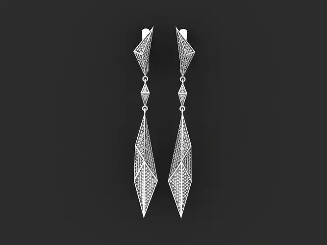 geometric earrings  Carrera Invierno Iceberg Collection 1052 3D print model