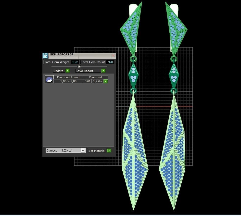 geometric earrings  Carrera Invierno Iceberg Collection 1052 3D print model_12