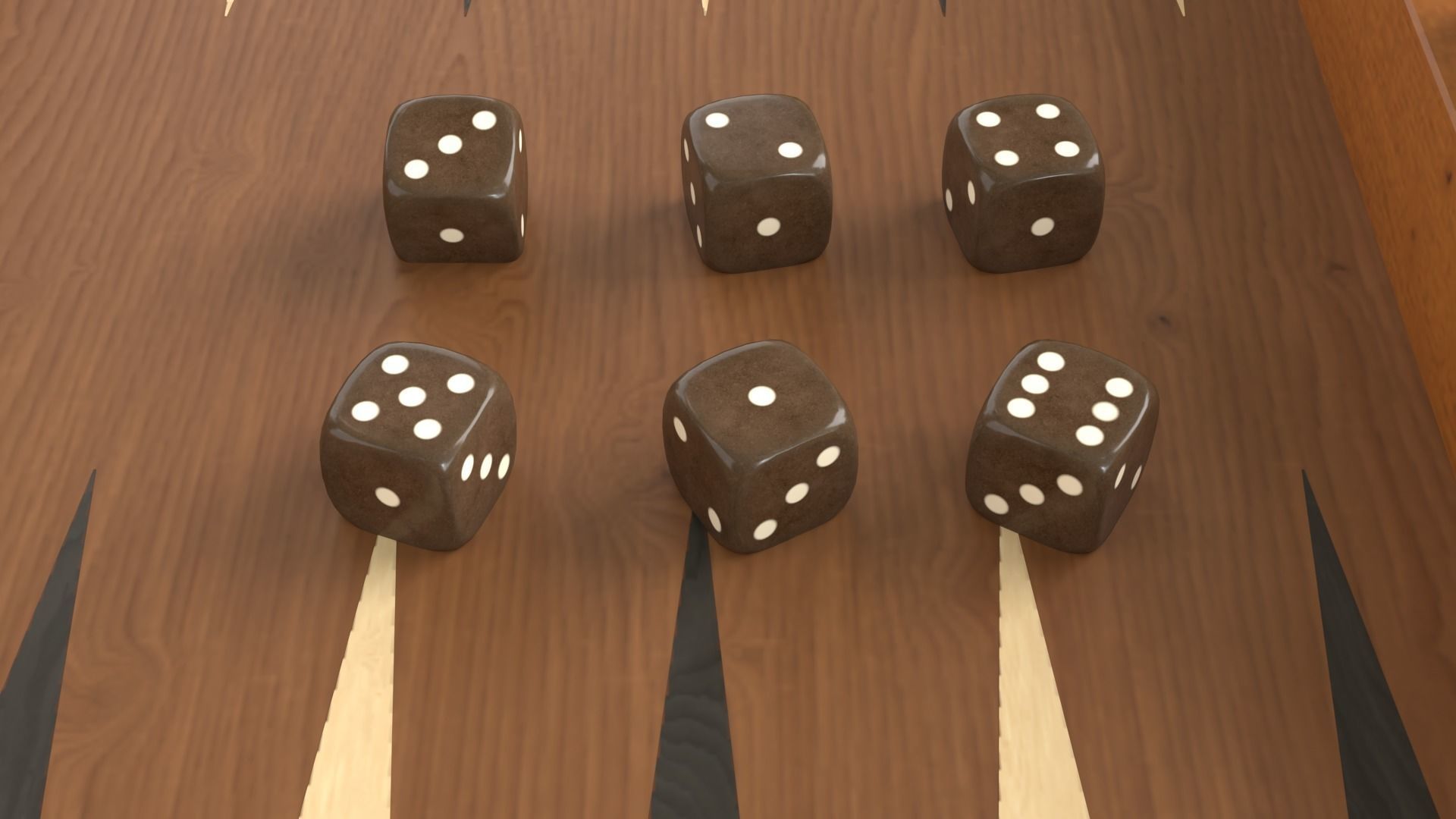 Wooden Folding Backgammon Board Game Set 3D model_7