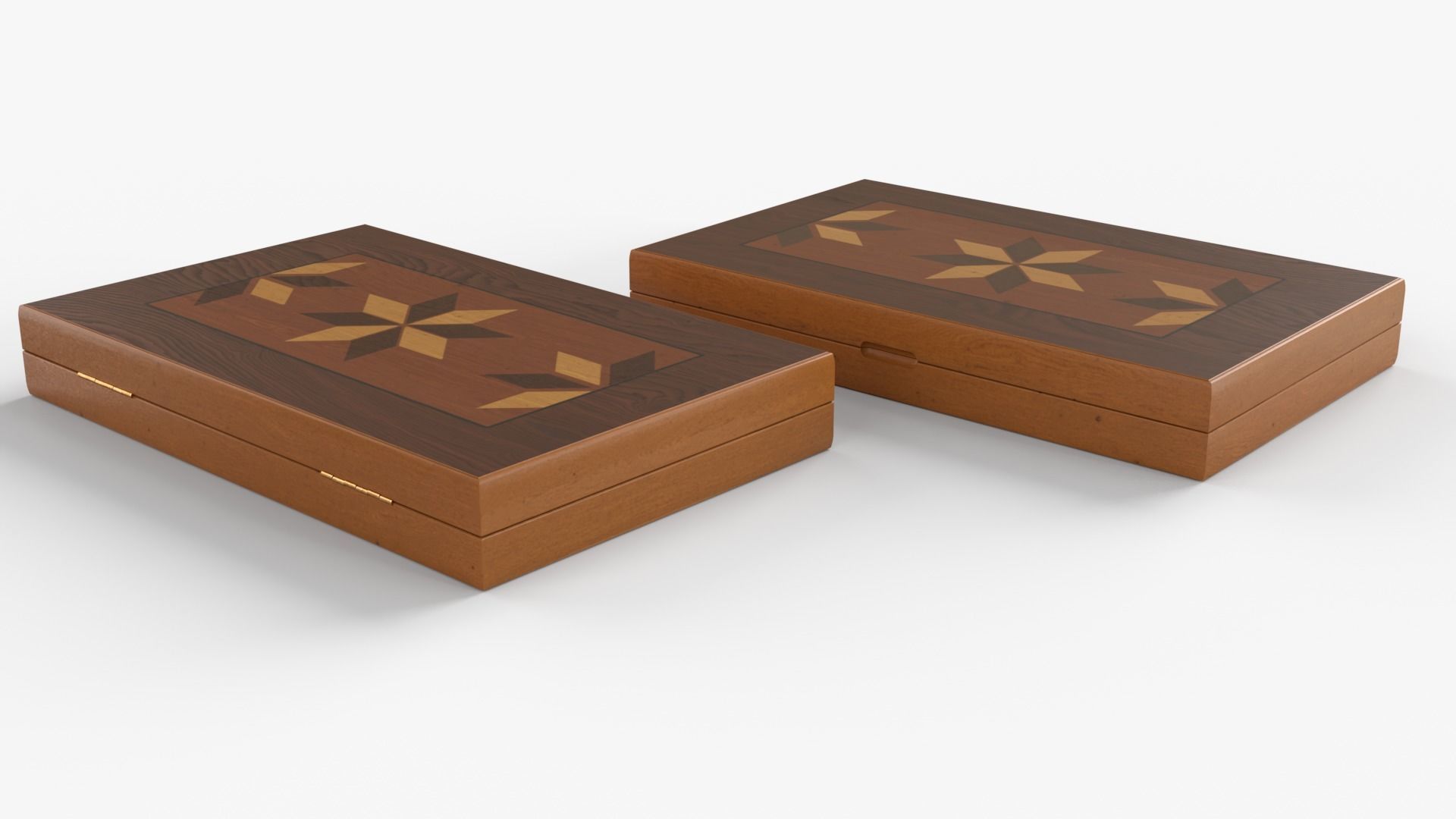 Wooden Folding Backgammon Board Game Set 3D model_10