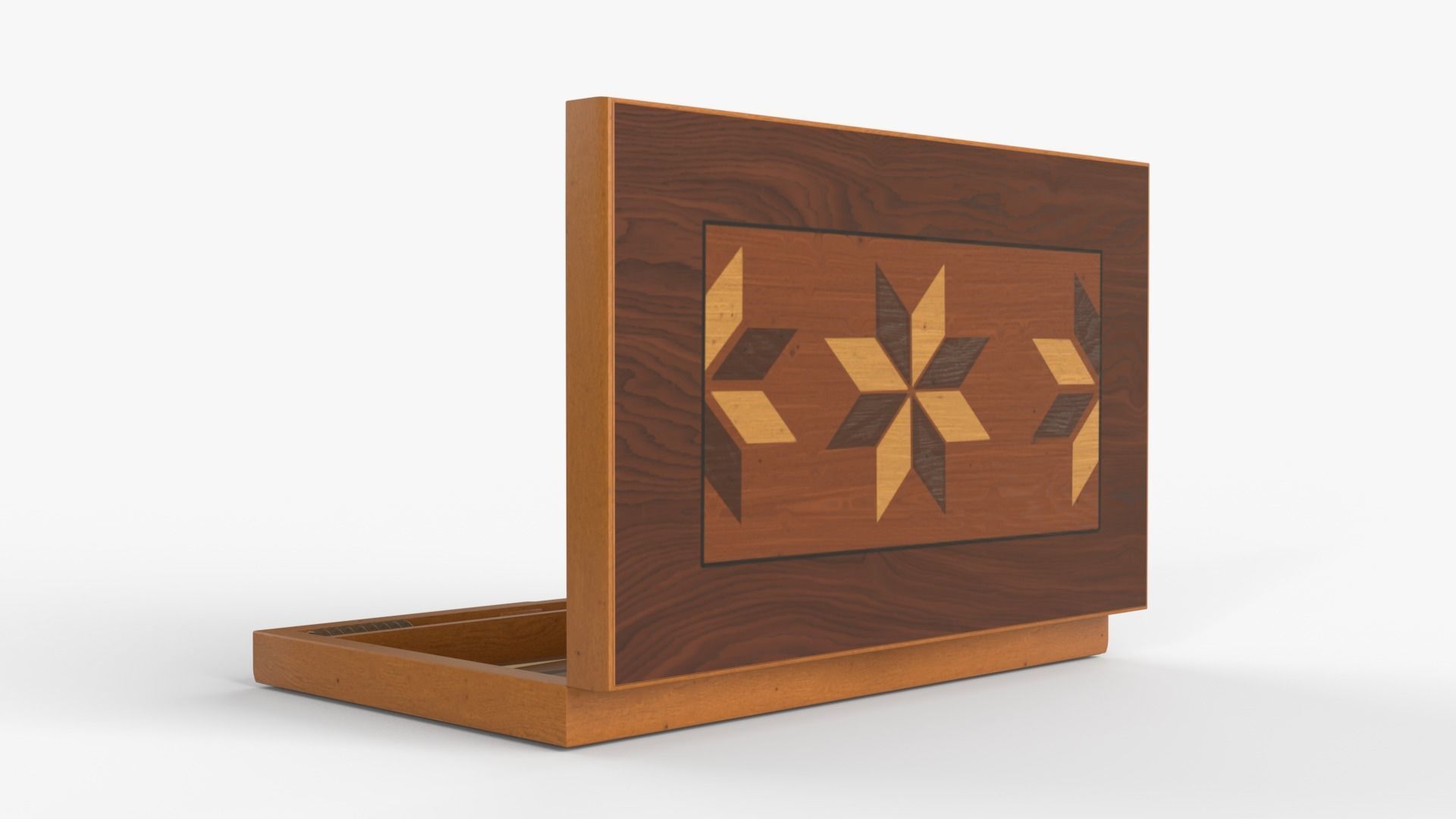 Wooden Folding Backgammon Board Game Set 3D model_13