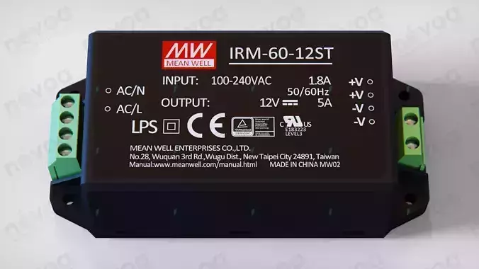 AC-DC Power Supply - IRM-60-xxST - MEAN WELL Enterprises Co Ltd 3D model