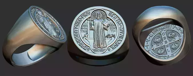 Saint Benedict Ring - Anel Sao Bento 3D print model