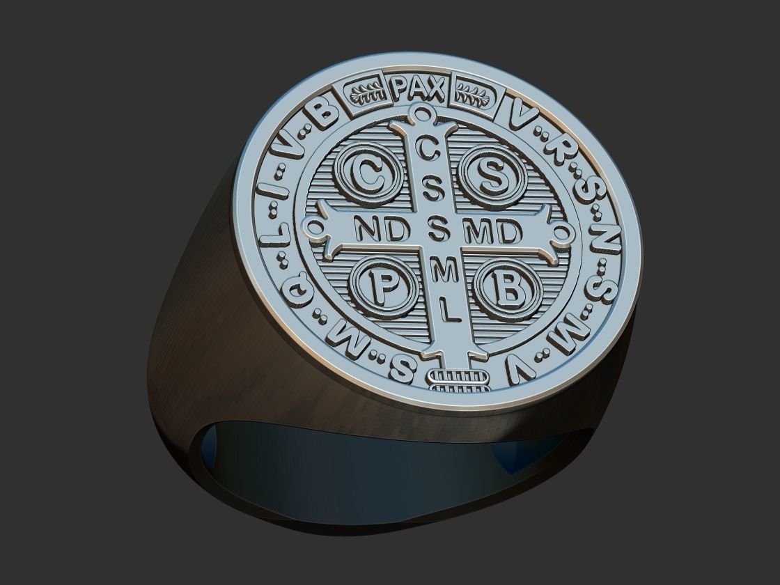 Saint Benedict Ring - Anel Sao Bento 3D print model_17