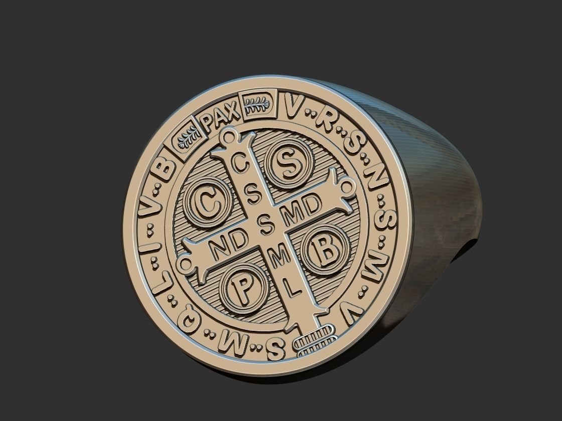 Saint Benedict Ring - Anel Sao Bento 3D print model_14